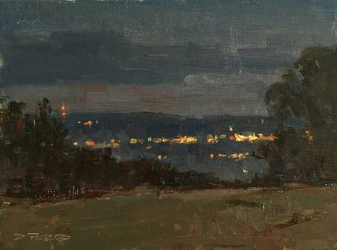 Diane Ditzler Frossard, Distant Lights, Burnett TX 6X8 (study) New York Painting, Paintings, Arte Indie, City Painting, Modern Art Paintings, Night Painting, Arte Inspo, Ethereal Art, Classic Art