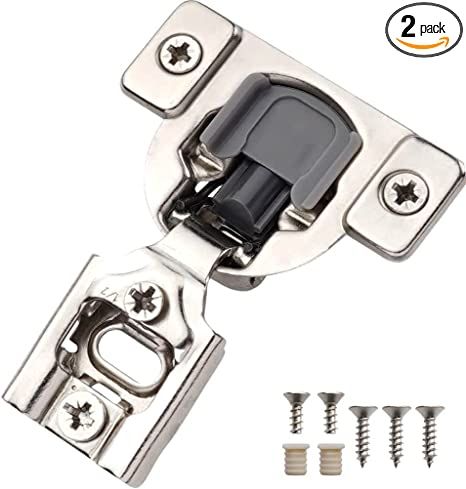 DecoBasics 50 Pack 1/2 inch Overlay Soft Close Hinges for Kitchen Cabinets -Hidden Self Closing Cabinet Hinges Brushed Nickel Concealed w/ Built-in Soft Close Cabinet Hinges Damper-3 Way Adjustability - - Amazon.com Kitchen Cabinets Door, Cupboard Hinges, Soft Close Hinges, Face Frame Cabinets, Kitchen Cabinets Hinges, Hidden Cabinet, Hidden Hinges, Door Bumper, Built In Cabinet