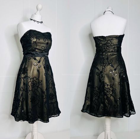 Alternative Prom Dress Retro Vintage, Retro Prom Dresses, 1920s Party Dresses, Alternative Prom Dress, 90s Dresses Vintage, Vintage Dresses For Sale, Robes D'occasion, Vintage Formal Dresses, Satin Noir