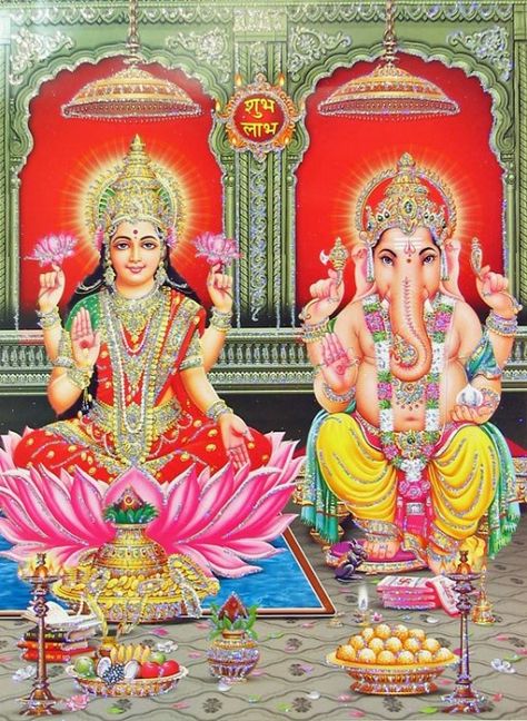 Mata Lakshmi JI - God Pictures Lakshmi Ganapathi Images, Ganesh And Laxmi, Abundance Magic, Ganesh Ji Photo, Diwali In Hindi, Lakshmi Ganesh, Hindu Cosmos, Ganesh Ji Images, Happy Dhanteras