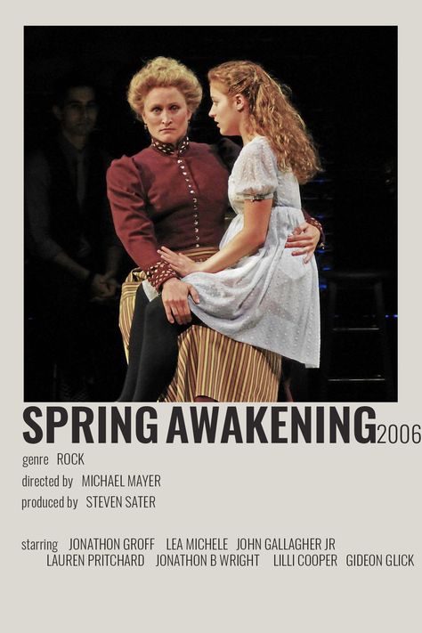 Musicals Posters, Spring Awakening Musical, Broadway Musicals Posters, John Gallagher Jr, Musical Theatre Posters, Musical Posters, Broadway Posters, Dream Roles, Theatre Posters