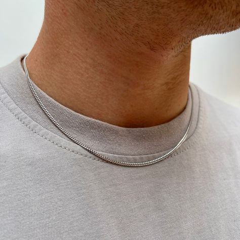 Silver Chain Men, Etsy Jewellery, Mens Chain, Chain Necklace For Men, Jewellery Pouch, Silver Chain For Men, 18k Gold Chain, Gold Link Chain, Neck Accessories