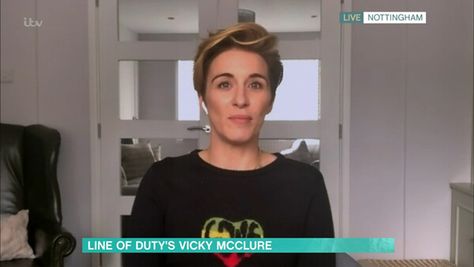 Line of Duty's Vicky McClure won't leave home – see inside | HELLO! Line Of Duty Bbc, Alcove Shelving, Mcmillan And Wife Tv Series, Corner Seating, Cosy Kitchen, Glass Panel Door, Long Dining Table, Leather Corner Sofa, Actresses