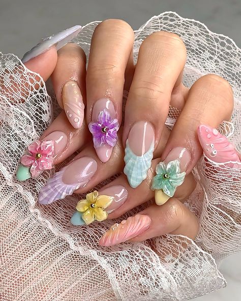 𝑀𝐸𝐿𝐵𝑂𝑈𝑅𝑁𝐸 𝑁𝐴𝐼𝐿 𝐴𝑅𝑇𝐼𝑆𝑇 | Flower paradise 🌼🫧🌸🩵 #gelx #nailart #flowernails | Instagram Flower Nails, Acrylic Nail Designs, Nail Artist, Acrylic Nails, Melbourne, Paradise, Nail Designs, Nail Art, Nails