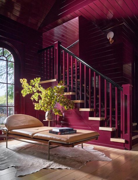 Viva Magenta: The 2023 Pantone Color of the Year - Woodgrain Daybed In Living Room, Urban Electric, English Room, Theme Nature, Farrow And Ball Paint, Urban Loft, Interior Paint Colors, Top Interior Designers, Interior Photography