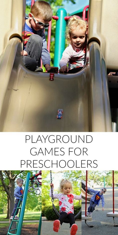 Park and Playground Games and Activities for Preschoolers Games For Preschoolers, Playground Activities, Park Games, Kids Races, Playground Games, Kids Indoor Playground, Activities For Preschoolers, Outdoor Games For Kids, Activities Games