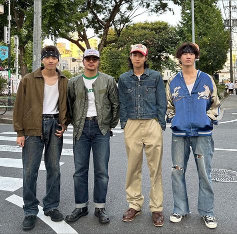 Japanese Denim Outfit, Americana Fashion Men, Americana Outfits, Japanese Mens Fashion, Denim Outfit Men, Mens Fashion Denim, 90s Fashion Men, Minimalist Fashion Men, Japan Outfit