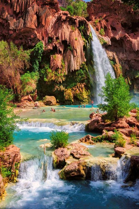 Havasupai Falls Arizona, Havasupai Falls, Havasu Falls, Indian Reservation, Arizona Travel, Places In The World, Grand Canyon National Park, Beautiful Places In The World, Gatlinburg