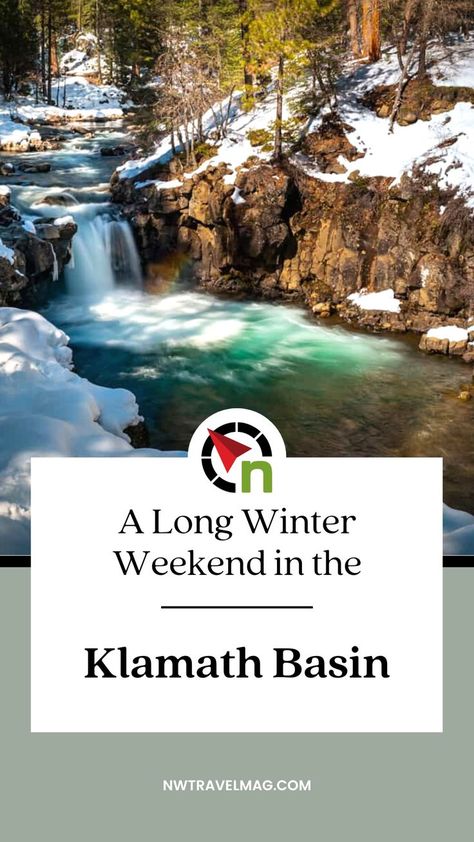 Perhaps due to the fact that Klamath Falls sees an average of 300 days of sunshine a year, potential visitors might see the town and the broader Klamath Basin it resides in as more of a warm-weather destination. And there’s plenty to do in summer; however, the benefits of the region’s geology help to make it a perfect winter playground. Klamath Falls Oregon, Klamath Falls, Winter Weekend, Travel Magazine, Long Winter, In Summer, North West, Geology, Warm Weather