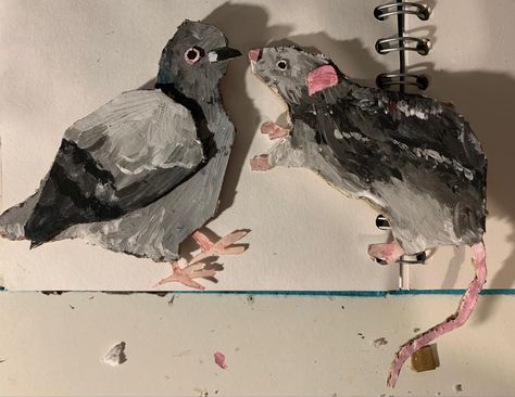 teehee Silly Crafts, Rat Ideas, Bird Aesthetic, Rat Drawing, Art Craft Ideas, Rat Art, So Silly, Cardboard Art, Arte Sketchbook