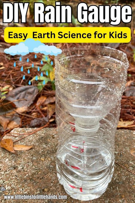 DIY Rain Gauge - Little Bins for Little Hands Rain Gauge For Kids, Rain Gauge Diy, Weather Science Activities, Earth Science Projects, Weather Activities For Kids, Rain Catcher, Weather Science, Rain Gauge, Weather Instruments