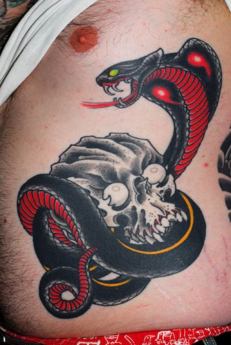 Grime Tattoo, Snake Tattoo Meaning, Traditional Snake Tattoo, Apple Tattoo, Gemini Tattoo Designs, Cobra Tattoo, Dragon Sleeve, Tattoo Pictures, Bone Tattoos