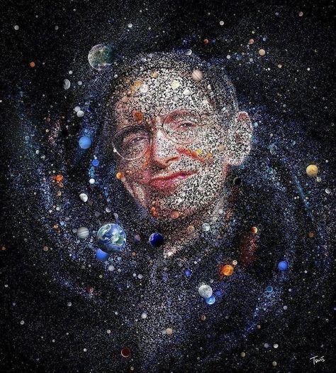 Stephen Hawking, a true modern day legend of physics and cosmology. As a tribute to his brilliant…” Stephan Hawkings, Steven Hawking, Stephen Hawking Quotes, Sean Anderson, Light Science, Peter Saville, Mosaic Portrait, Photo Mosaic, Carl Sagan