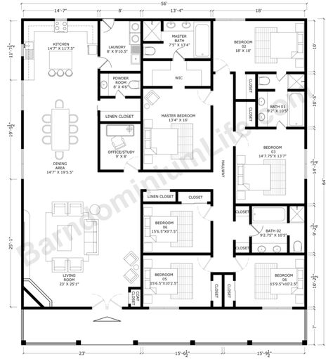 6 Bedroom Barndominium Floor Plans | The 9 Best Available 6 Bedroom Barndominium, Barndominium House Plans, 6 Bedroom House Plans, Barndominium House, Barn Homes Floor Plans, Barndominium Plans, Pole Barn House Plans, Barn Style House Plans, 6 Bedroom House