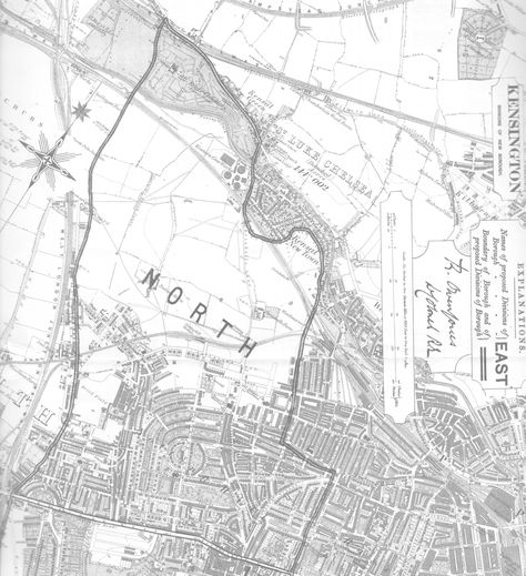 Map, Borough of Kensington, North, 1885, London London Neighborhoods Map, North Kensington, New York City Boroughs Map, London Boroughs Map, London Underground Map, London Map Print, Old Maps, London, Map