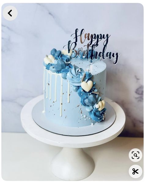 21st Birthday Boy, Birthday Invitations Ideas, Cake Designs For Boy, Elegant Cake Design, Modern Birthday Cakes, Blue Birthday Cakes, Bridal Cake, Birthday Cake For Mom, Party Theme Decorations