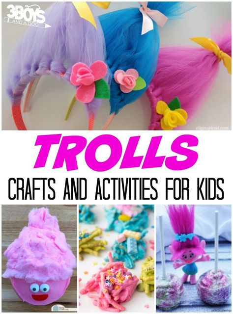 Trolls Crafts and Activities for Kids - It’s always fun to put together a themed craft idea or game with little children and these DIY Trolls crafts and activities for kids are perfect for little Trolls fans! They can use these fun projects to make their own Troll-inspired sweets, dress up like a Troll, or create a Troll craft that they can play with! Diy Hug Time Bracelet Trolls, Trolls Crafts For Kids, Trolls Crafts, Movie Crafts, Trolls Party, Birthday Party Games For Kids, Crafts And Activities For Kids, Trolls Birthday Party, Troll Party