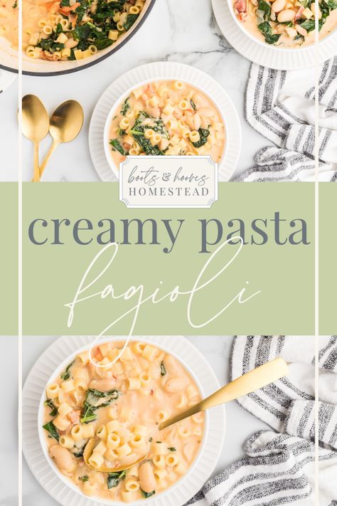 Recipe For Pasta Fagioli, Bean Pasta Soup, Healthy Creamy Pasta, Pasta Fagioli Soup Recipe, Oregano Chicken, Recipe For Pasta, Pasta Fagioli Recipe, Pasta Fagioli Soup, Pasta E Fagioli Soup