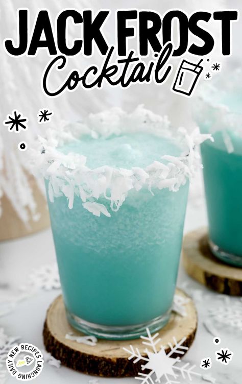 Frosty Coconut, Snowball Drink, Jack Frost Cocktail, Boozy Popsicles, Blue Drinks, Delicious Drink Recipes, Quick Easy Desserts, Rum Drinks, Coconut Rum