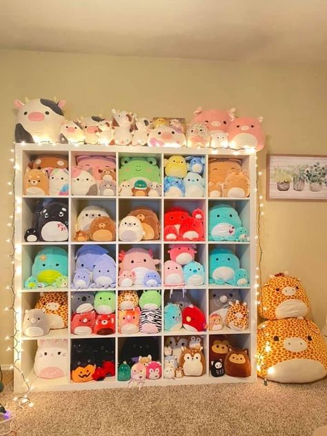 Squishmallow Display, Display Ideas, Stuffed Animals, Wall, Animals