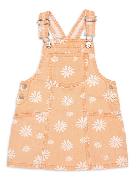 Wonder Nation Toddler Girls Daisy Denim Jumper, Sizes 2 Toddler-18 Months - Walmart.com Toddler Girl Romper, Denim Jumper Dress, Walmart Fashion, Denim Jumper, Girls Casual Dresses, Knitted Romper, Floral Denim, Long Sleeve Jumpsuit, Daisy Print