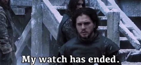 My Watch Has Ended GIF - Watch GameOfThrones JonSnow - Discover & Share GIFs Jon Snow Gif, Game Of Thrones Cocktails, Snow Gif, Watch Game Of Thrones, Fire And Blood, Tyrion Lannister, End Of An Era, Winter Is Here, Last Episode