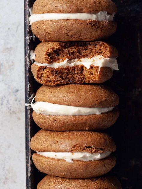 Gluten Free Gingerbread Whoopie Pies, The Gluten Free Austrian, Gluten Free Winter Desserts, Gluten Free Austrian, Christmas Dessert Recipes Gluten Free, Christmas Whoopie Pies, Gluten Free Holiday Desserts, Gluten Free Whoopie Pies, Gluten Free Holiday Baking