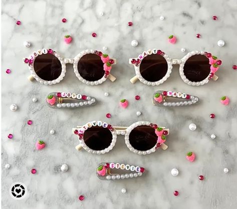 Personalized Strawberry Sunglasses Custom beaded name sunglasses for kids or babies Strawberry Sunglasses, 12th Birthday Party Ideas, Diy Sunglasses, Sunglasses For Kids, Beaded Sunglasses, 12 Birthday, Custom Kids, 12th Birthday, Kids Items