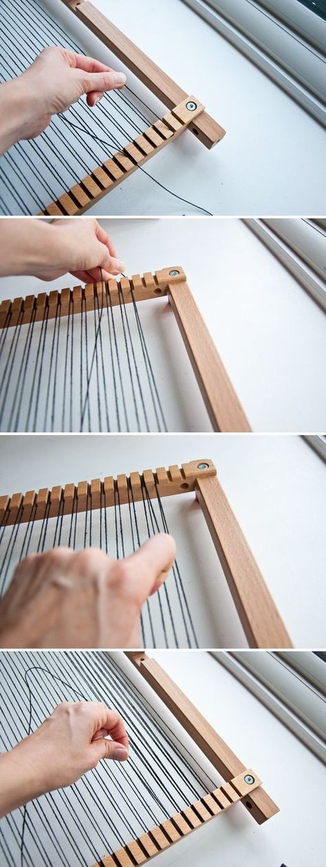 How To Double Warp a Loom | The Weaving Loom                                                                                                                                                                                 More How To Thread, Weaving Loom Diy, Weaving Loom Projects, Weaving Tutorial, Backstrap Loom, Heddle Loom, Weaving Loom, Diy Weaving, Weaving Projects