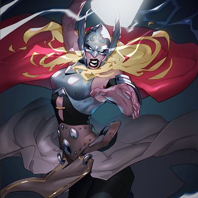 ArtStation - Mercury Star Power! Thor Drawing, Thor Valkyrie, Badass Female, Thor Art, Female Thor, Thor Comic, Marvel Heroines, Jane Foster, The Mighty Thor