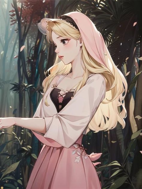 Princess Pfp Anime, Princess Aurora Fanart, Pink Disney Aesthetic, Sleeping Beauty Fanart, Aurora Fanart, Princess Pfp, Disney Princess Cartoons, Disney Princess Artwork, 얼굴 그리기