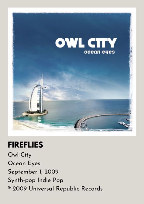 Owl City Fireflies, City Posters, Minimalistic Poster, Owl City, Indie Pop, Synth Pop, Room Posters, I Wallpaper, Minimalist Poster