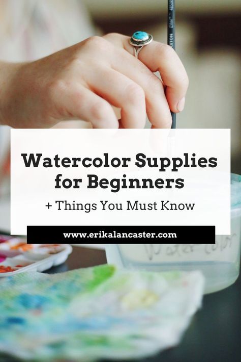 In this post I share the basic watercolor painting supplies beginners must have, as well as essential things they should know about. Basic Watercolor Painting, Watercolour Beginner, Beginner Drawing Lessons, Beginner Drawing, Find Your Voice, Basic Watercolor, Watercolor Supplies, Art Tutor, Paintings Tutorials