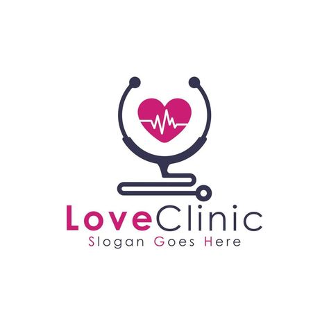 Love clinic logo design. Stethoscope and heart icon vector design. Health and medicine symbol. Medicine Symbol, Clinic Logo Design, Clinic Logo, Heart Icon, Heart Tree, Logo Banners, Cityscape Photos, Nature Backgrounds, Heart With Arrow