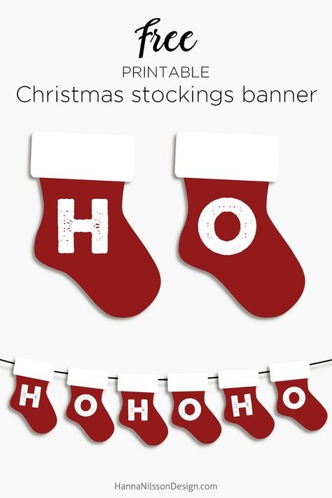 Ho ho ho Christmas stockings banner | Free printable banner for your home decor this Christmas | "christmas #stockings #hohoho #freeprintable #printables #christmasdecor Filofax Printables, Diy Christmas Decorations For Home, Fake Christmas Trees, Banner Shapes, Diy Agenda, Free Printable Banner, Ho Ho Ho Christmas, Free Printable Wall Art, Design Page