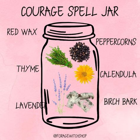 Courage Spell Jar, Courage Spell, Native Spirituality, Witchcraft Stuff, Witches Jar, Spell Bottles, Jar Recipes, Good Luck Spells, Witchy Tips