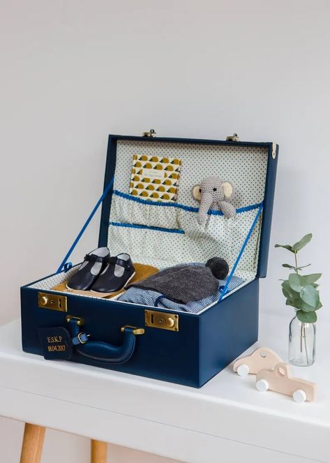 Buy Baby Keepsake Box, Navy Blue Memory Box, Gift for New Baby, Vintage Nursery Décor, Baby Boy Gift, Baby Shower Gift Online in India - Etsy Memory Box Gift, Memory Case, Godchild Gift, Baby Memory Box, Vintage Nursery Decor, Baby Keepsake Box, Adoption Gifts, Baby Boy Gift, Vintage Suitcase