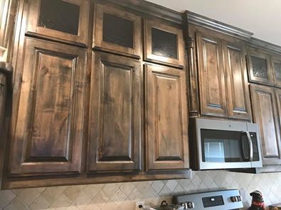 Aged Barrel Stain, Alder Wood Cabinets, Cabin Great Room, Stain Cabinets, One Floor House Plans, Lake Kitchen, Bathroom Wood, Kitchen 2024, Barn House Design