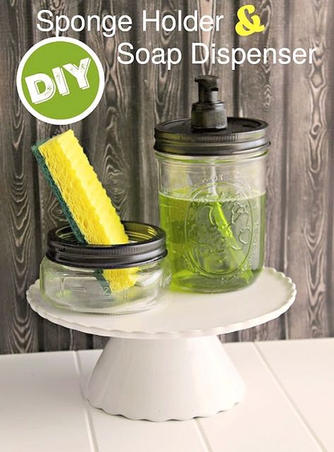 15 Ways To Dress Up your Sink Diy Kids Kitchen Set, Diy Sponge Holder, Diy Soap Dish Holder, Kids Kitchen Set, Soap Holder Kitchen, Soap Dispenser Diy, Diy Sponges, Diy Kids Kitchen, Diy Dish Soap