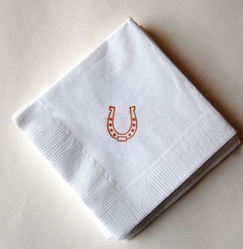 Horseshoe Beverage Napkins / Set of 50 / Cowboy by asouthernflair, $12.00 Western Party Decorations, Western Bachelorette, Cowboy Theme Party, Rodeo Birthday, Cowgirl Bachelorette, Western Theme Party, Cowboy Decorations, Cowgirl Birthday Party, Western Party