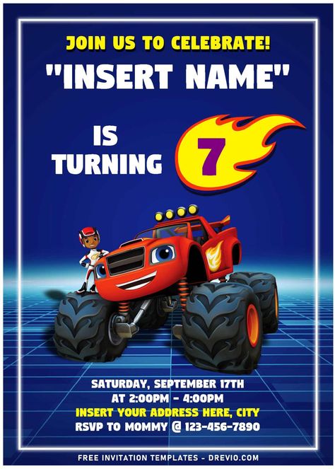 Blaze And The Monster Machines Birthday Invitations, Blaze Invitations, Blaze Birthday Party, Blaze Party, Blaze The Monster Machine, Blaze Birthday, Monster Birthday Invitations, Blaze And The Monster Machines, Minecraft Coloring Pages