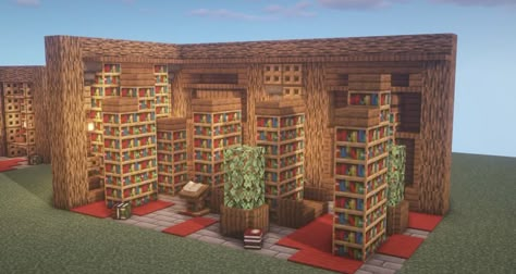 Minecraft Library Design, Minecraft Library Ideas, Minecraft Library, Minecraft Tower, Interior Design Minecraft, Minecraft Decoration, Minecraft Structures, Minecraft Interior, Library Designs