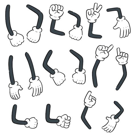 Cartoon Legs, Vintage Mascot, Cartoon Gloves, Cartoon Hands, Arm Drawing, Cartoon Body, Rubber Hose, Hand Reference, Retro Logos