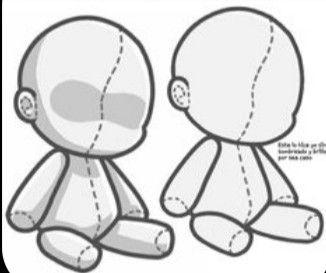 Plushie Design Drawing, Plush Art Drawing, Puppet Body Base, Pfp Base Drawing Chibi, Free To Use Base Drawing Chibi, Plushie Art Drawing, Gacha Chibi Base, Plushie Drawing Base, Plushie Base Drawing