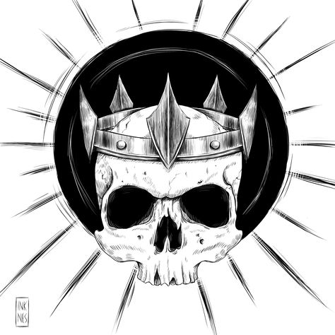 Skull with crown drawing in black and white Skull With Crown Drawing, Lineart Digital, Skull With Crown, King Drawing, Spiderman Miles Morales, Spiderman Miles, Crown Drawing, Pen Display, Crown Art