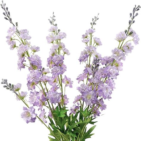 Amazon.com: ZYTUYO 4PCS 33.5'' White Delphinium Artificial Flower Faux Larkspur Long Stem Fake Floral Silk Bouquets Plant for Tall Floor Vase Home Kitchen Wedding Outdoor Indoor Decoration, (H005-FYC) : Home & Kitchen Different Colors Of Purple, Purple Delphinium, Delphinium Flower, Larkspur Flower, Home Garden Wedding, Tall Floor Vases, Delphinium Flowers, Long Stem Flowers, Blue Delphinium