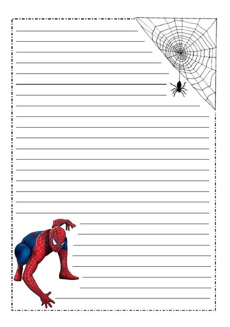 Spiderman Writing, Spiderman Notebook, Camp Vbs, Art Books For Kids, Note Sheet, Educational Activities For Kids, Planner Printables Free, Notes Template, Printable Letters