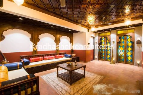 Maratha Wada Architecture Wada Style Interior, Maratha Architecture, Arch Designs, Indian Interior Design, Museum Design, Wooden Front Door Design, Temple Design For Home, Modern Cupboard Design, Indian Interiors