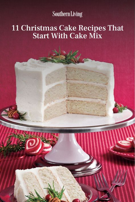 Boxed Cake Mixes Recipes, Spice Cake Recipes, Vanilla Buttercream Frosting, Christmas Cake Recipes, Gingerbread Cake, White Cake Mixes, Box Cake Mix, Cake Mix Recipes, Spice Cake