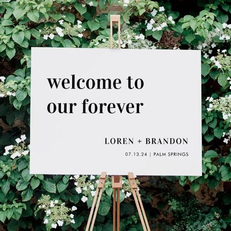 $46.25 | Welcome To Our Forever Bold Wedding Sign #wedding welcome poster, welcom to our wedding, wedding ceremony sign, ceremony sign, bold wedding, wedding day sign, wedding ceremony, welcome to our forever, large wedding sign, modern wedding sign Wedding Welcome Reception, Wedding Reception Welcome Sign, Welcome To Our Forever, Reception Welcome Sign, Forever Sign, Large Wedding Signs, Happily Ever After Wedding, Ever After Wedding, Wedding Ceremony Signs